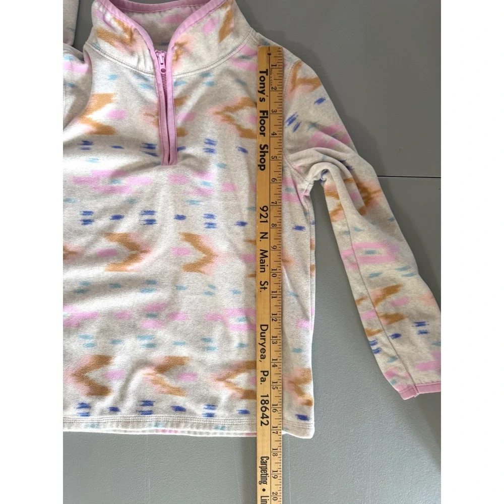 OshKosh Bgosh Kids Girls 6/6x Fleece Quarter Zip Pullover Southwestern Ikat Pink